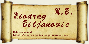 Miodrag Biljanović vizit kartica